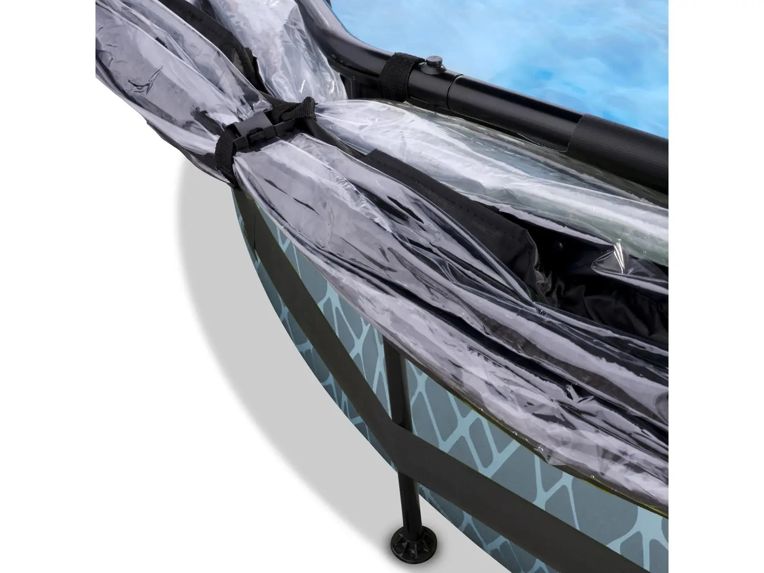 B-Ware Exit Pool Becken Schwimmbecken Rundpool Grau Filterpumpe Abdeckung 360x76cm