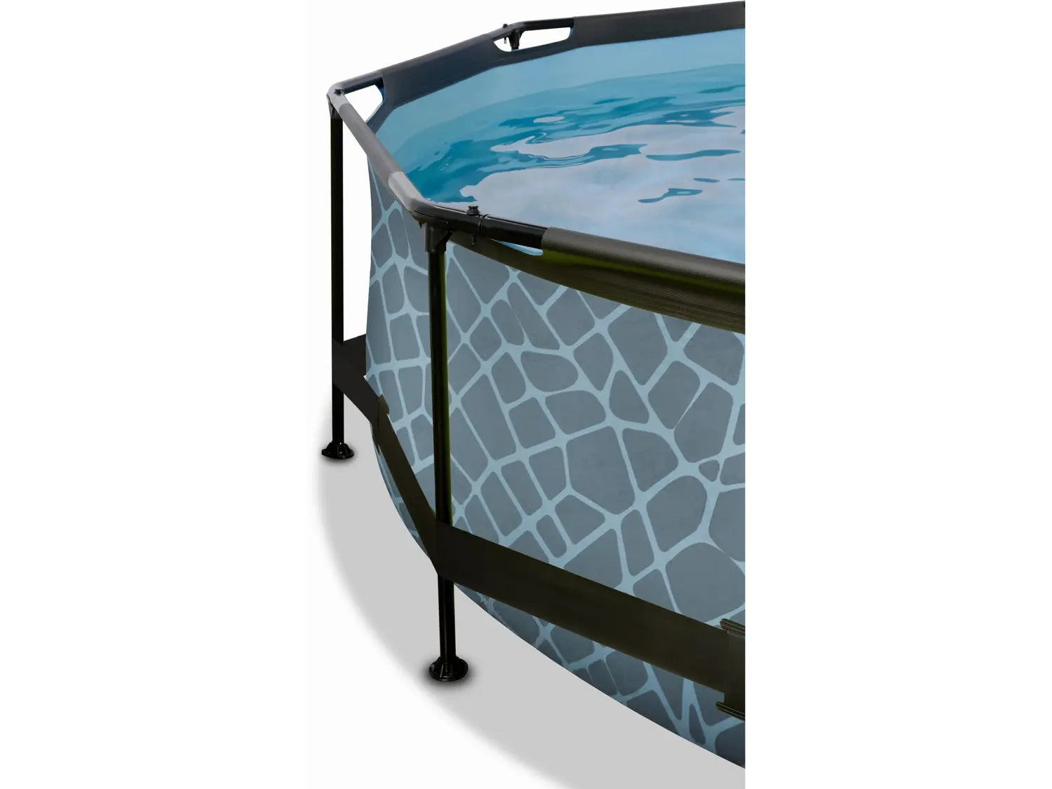 B-Ware Exit Pool Becken Schwimmbecken Rundpool Grau Filterpumpe Abdeckung 360x76cm