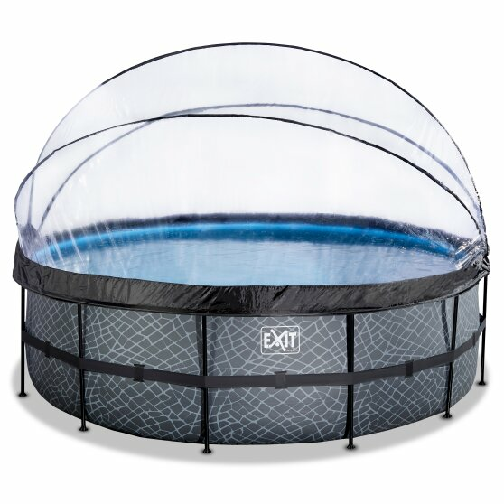 Exit Toys Stone Pool Swimming Pool Schwimmbecken Gartenpool ø450cm H122cm Grau B-Ware - 8720088262092