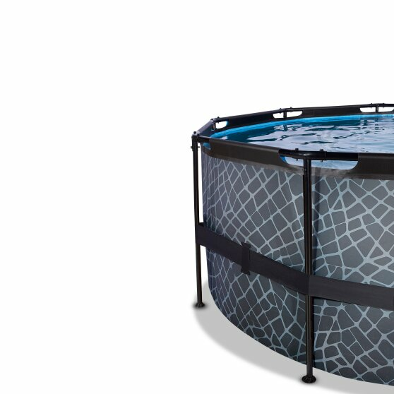 Exit Toys Stone Pool Swimming Pool Schwimmbecken Gartenpool ø450cm H122cm Grau B-Ware - 8720088262092