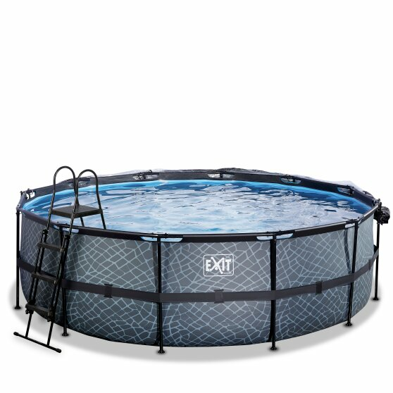 Exit Toys Stone Pool Swimming Pool Schwimmbecken Gartenpool ø450cm H122cm Grau B-Ware - 8720088262092