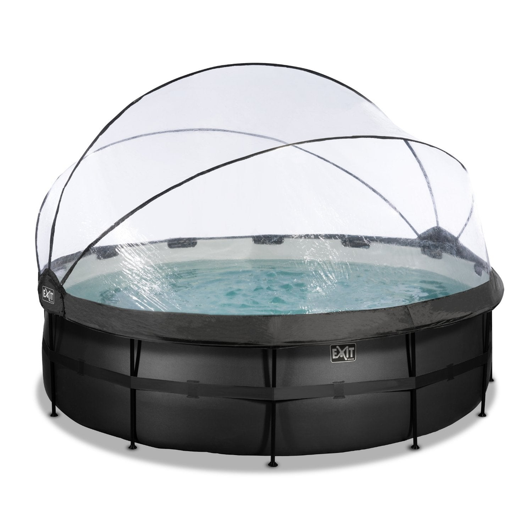 Exit Toys Pool ø450x122cm Black Leather Dach Aufstellbecken Schwimmbecken B-Ware - 8720088267950