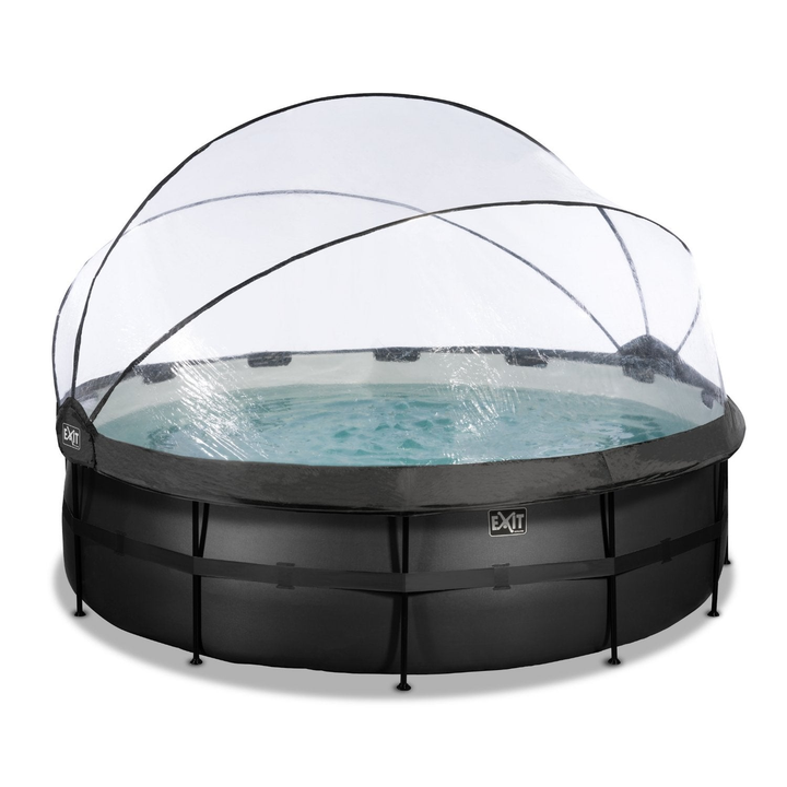 Exit Toys Pool ø450x122cm Black Leather Dach Aufstellbecken Schwimmbecken B-Ware - 8720088267950