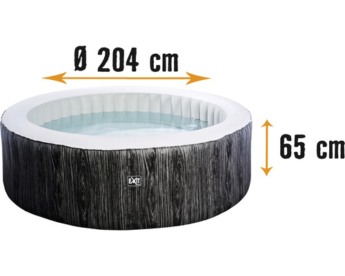 B-Ware Exit Wood Deluxe Whirlpool Pool Spa Whirlpool ø204x65cm Dunkelgrau