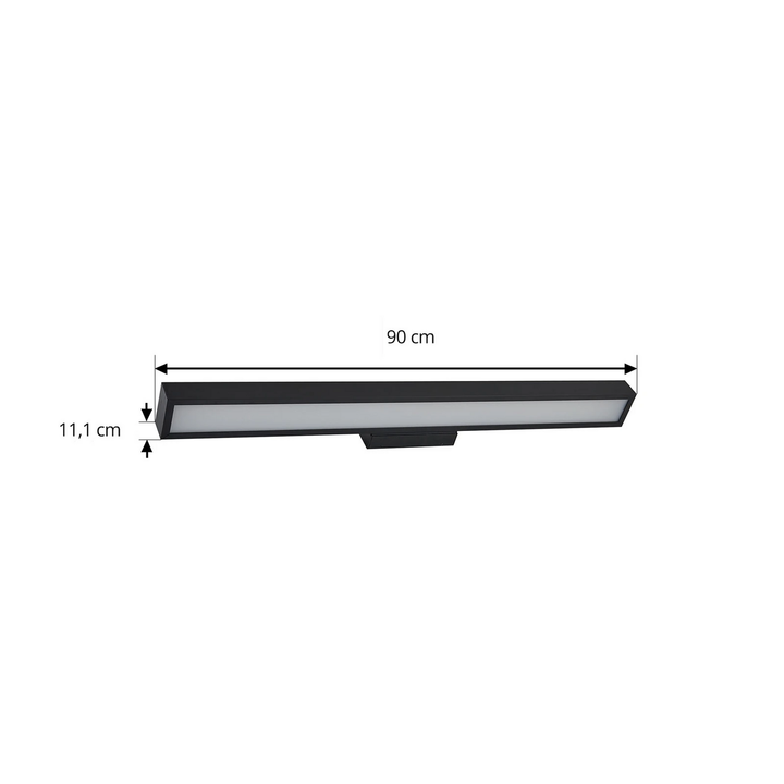 Lucande LED-Spiegelleuchte Zafira Wandleuchte Wandlampe schwarz Alu 90 cm IP44