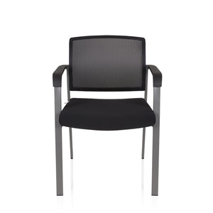 B-Ware hjh OFFICE Besucherstuhl Konferenzstuhl Stuhl schwarz Netzstoff Stoff Armlehnen