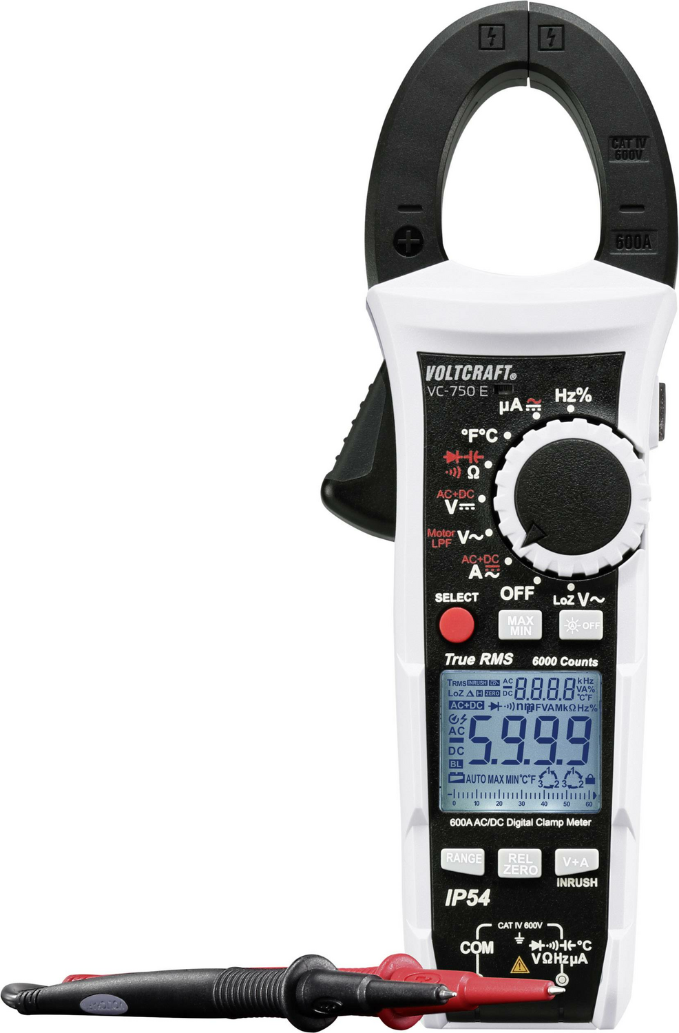 VOLTCRAFT Stromzange Hand-Multimeter kalibriert digital Spritzwassergeschützt