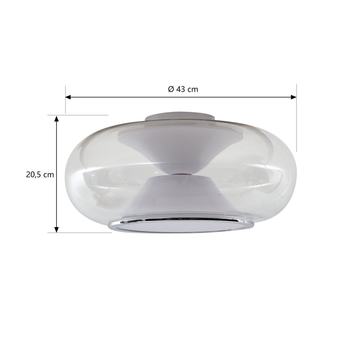Lucande Led Deckenleuchte Orasa Glas Weiß/Klar ø 43 Cm Deckenlampe Lampe Leuchte B-Ware
