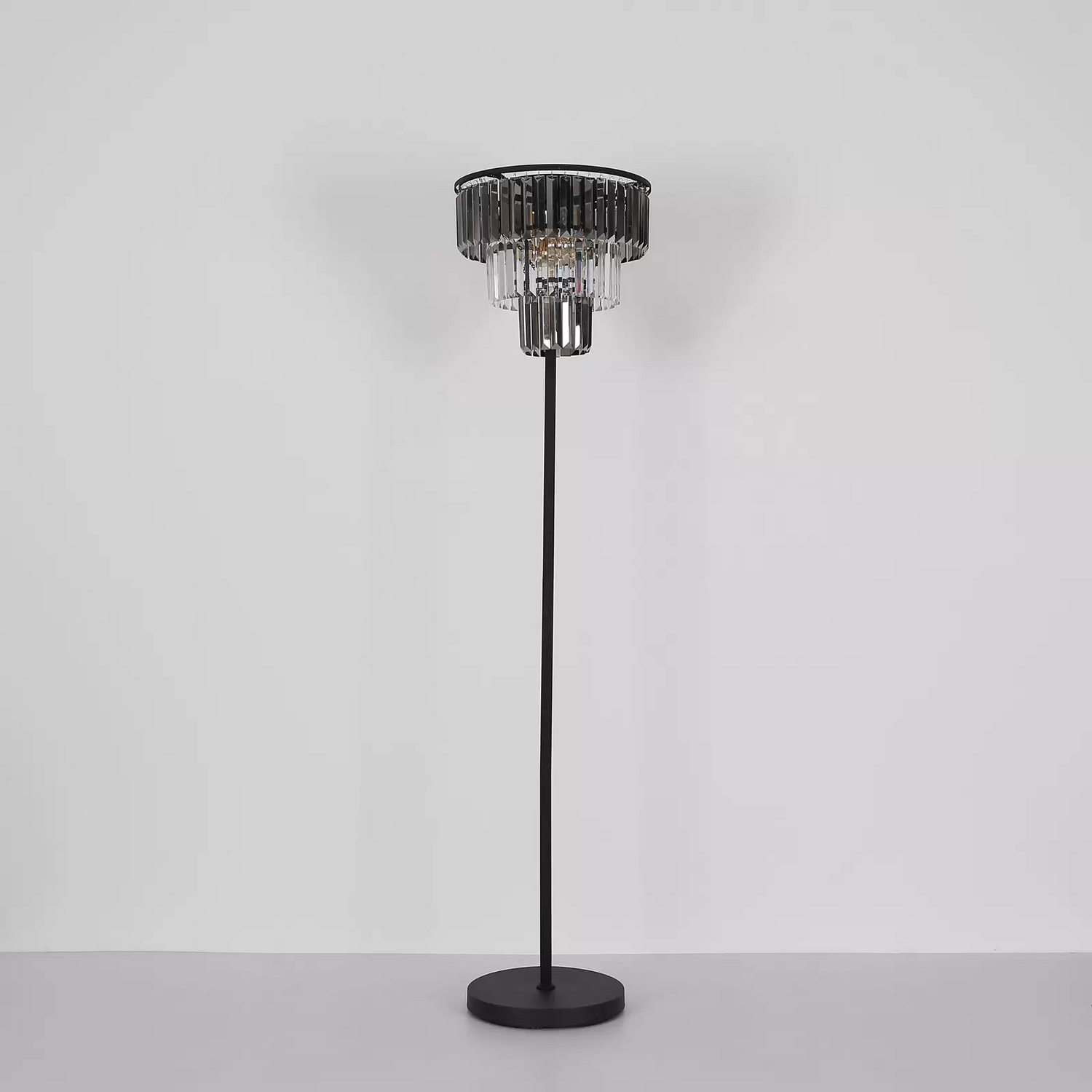Globo Stehleuchte Naxis Schwarz Rauchgrau Höhe 160 Cm Kristall Stehlampe Lampe B-Ware