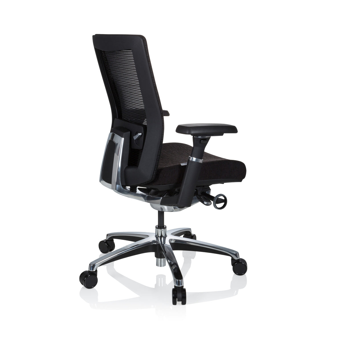 Bürostuhl Drehstuhl Stuhl NOVA PRO ALU hjh OFFICE Stoff Schwarz Synchronmechanik - 4251084663964