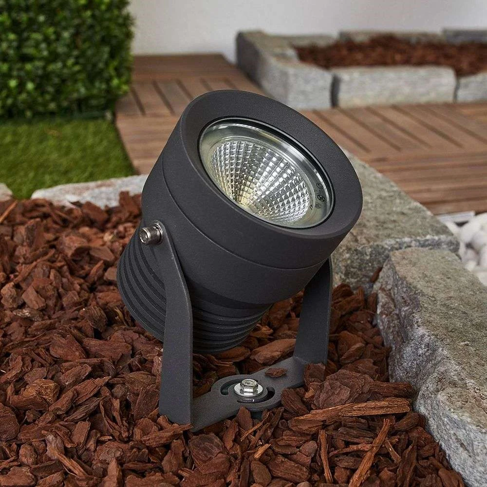 Projecteur LED extérieur Lucande de qualité B, modèle Irina, en aluminium, 1 lampe