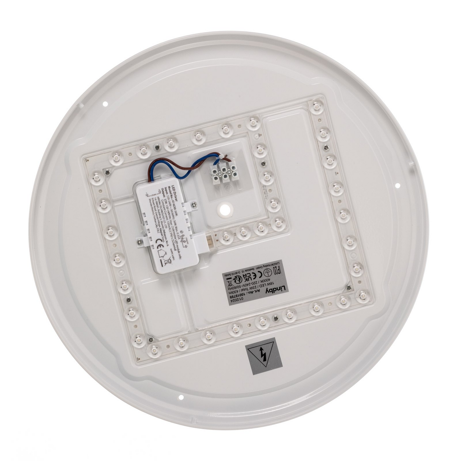 Lindby Led Deckenleuchte Orbi 38 Cm Blau Weiß Kunststoff Deckenlampe Lampe Spot B-Ware - 4251911774443