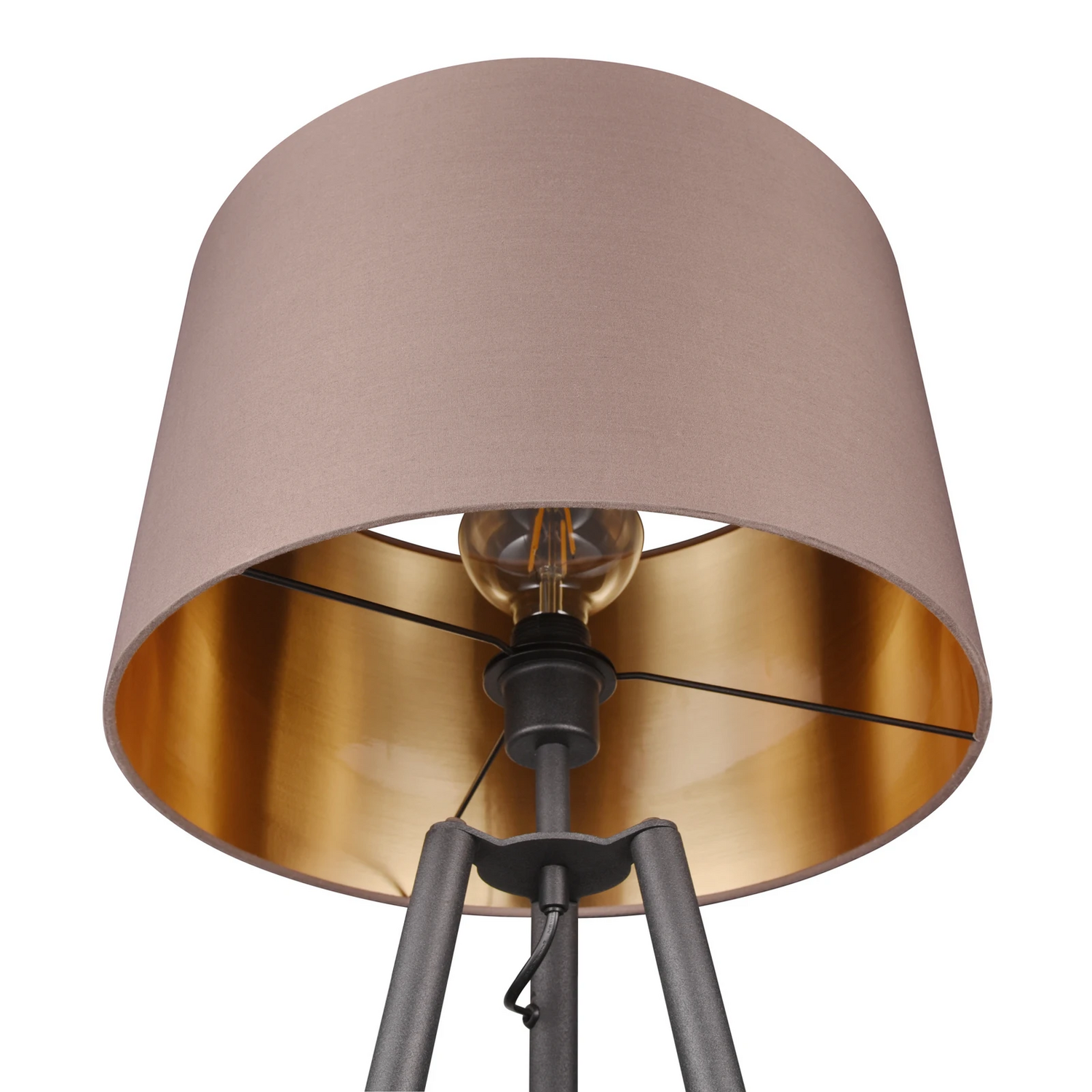 Reality Leuchten Stehleuchte Colette Stehlampe Leuchte Dreibeinfuß Schwarz/Taupe B-Ware - 4017807574548