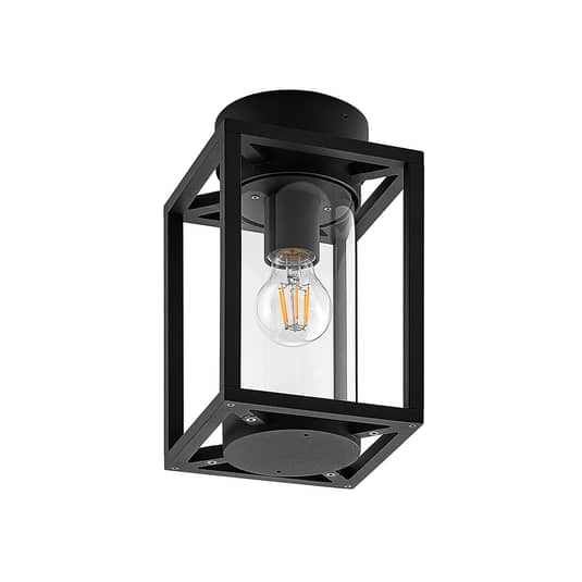 Suspension Lucande Ferda, lampe d'extérieur, lampe de jardin, ampoule E27, gris graphite