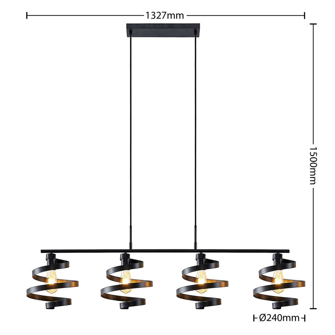Lindby Colten Hängeleuchte Pendelleuchte Deckenlampe Lampe 4 Flammig Schwarz803 B-Ware - 4251911730951