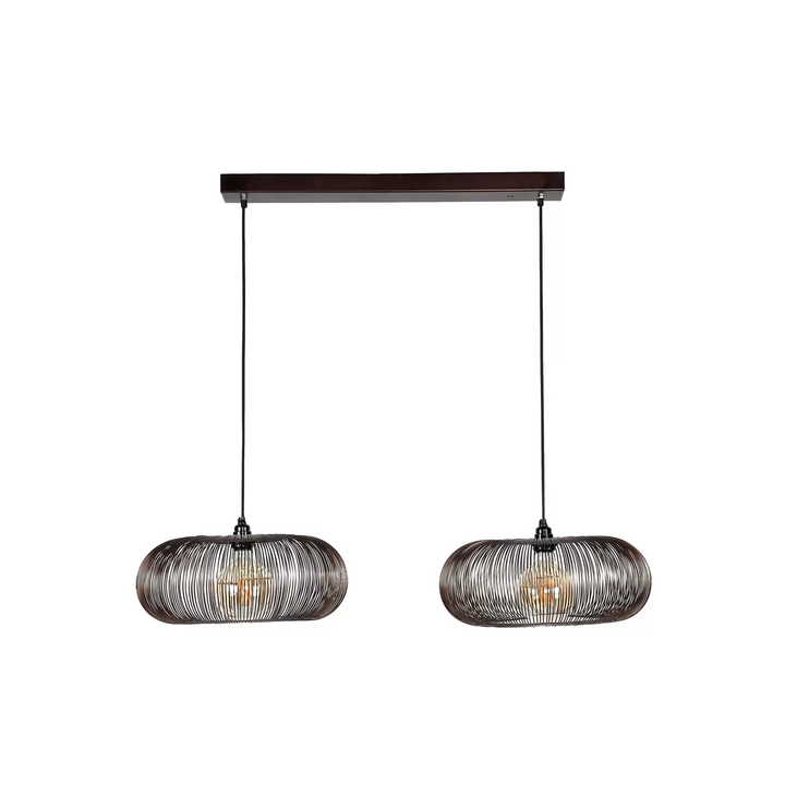 Zijlstra Hängeleuchte Rippberg Pendelleuchte Deckenlampe Schwarz Zweiflammig747 B-Ware - 8713244083785