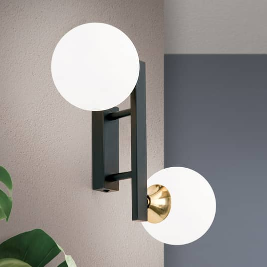 Orion Wandleuchte Wandleuchte Lampe Leuchte Snowwhite Mit Glaskugeln, Schwarz 20 B-Ware - 9003090271412