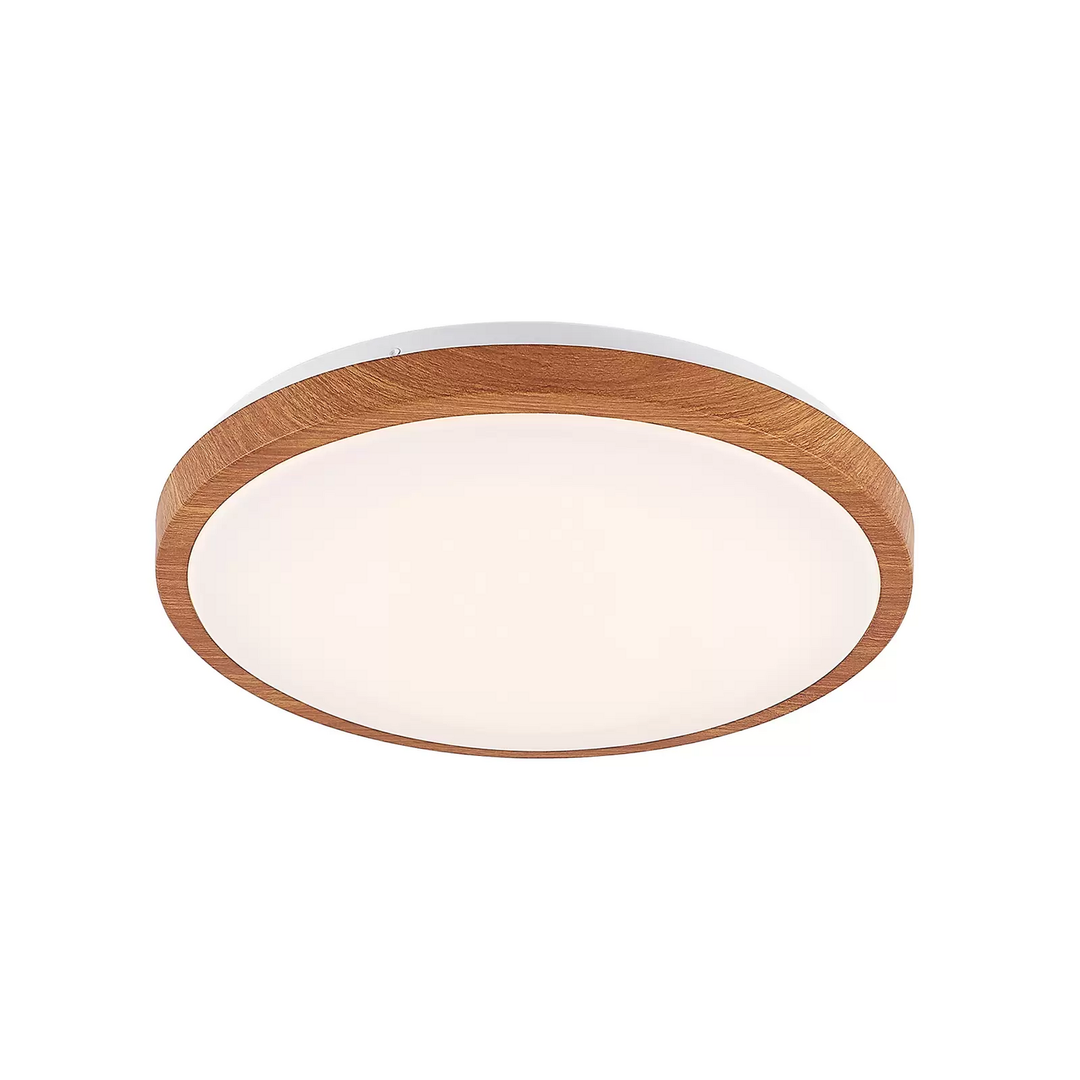 Lindby Mynte LED-Deckenleuchte Deckenlampe Hängeleuchte Lampe Ø 35 cm Holz weiß