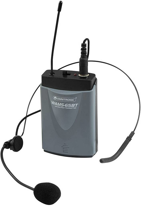 Ensemble microphone sans fil Omnitronic pour casque audio et micro-casque. Microphone sans fil pour la parole.