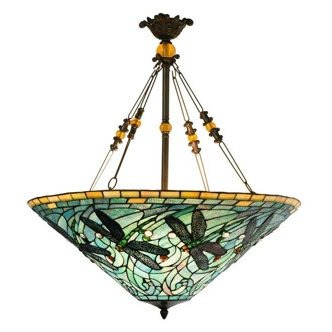 Clayre&Eef Hängeleuchte 5975 Hängelampe Deckenlampe Lampe buntes Tiffany-Design