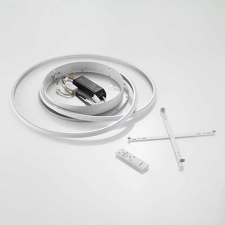 Lucande Noud LED-Deckenlampe Hängelampe Lampe Leuchte CCT-Farbwechsel 45W silber