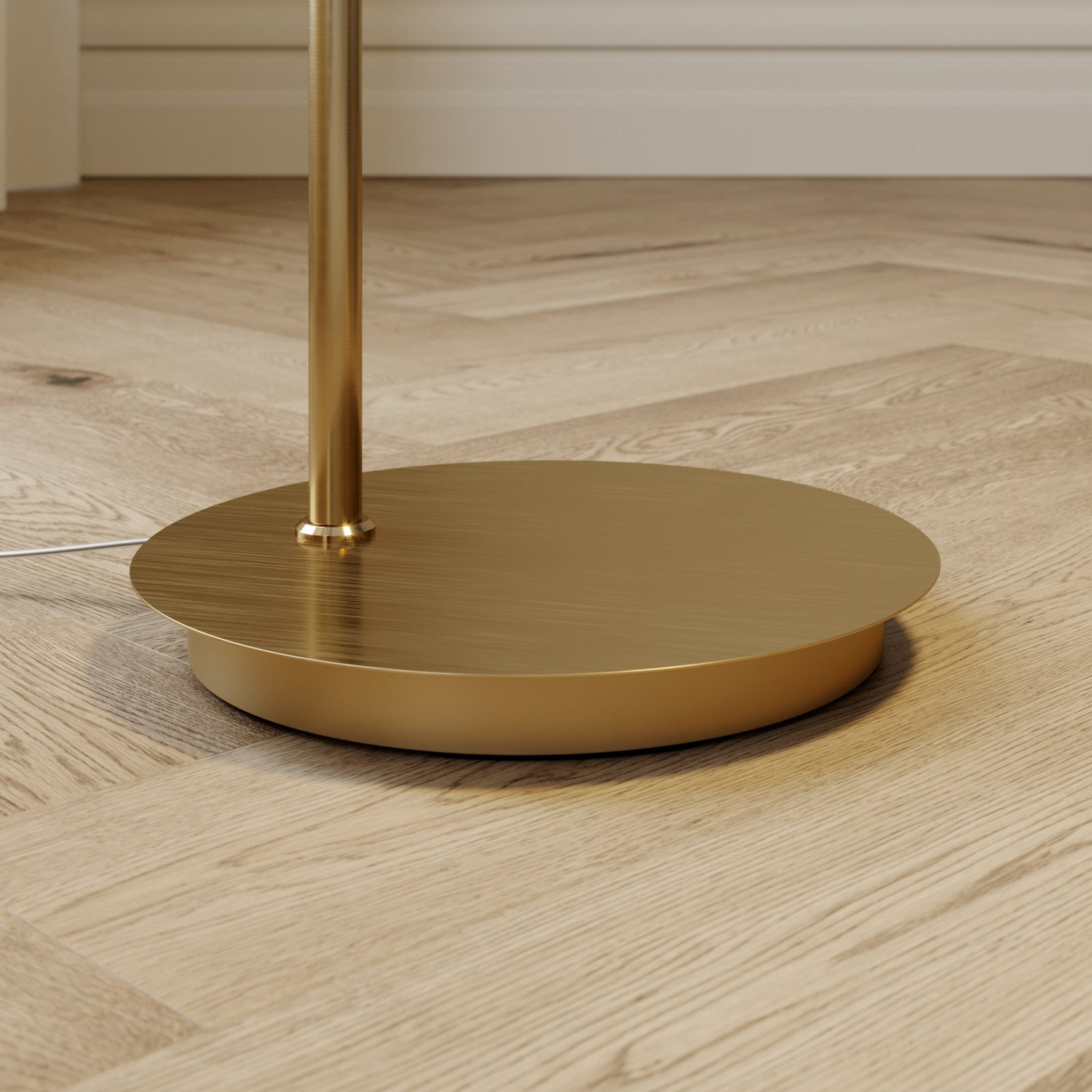 B-Ware Lindby Cynthia Bogenstehlampe Stehleuchte Stehlampe Lampe E27 Glas Messing M792