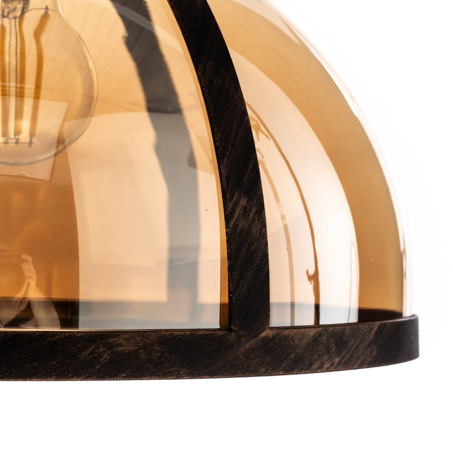 Avonni Hängelampe Av 5063 1 Bsy Hängeleuchte Leuchte Glasschirm Kupfer Schwarz B-Ware - 8698957181099