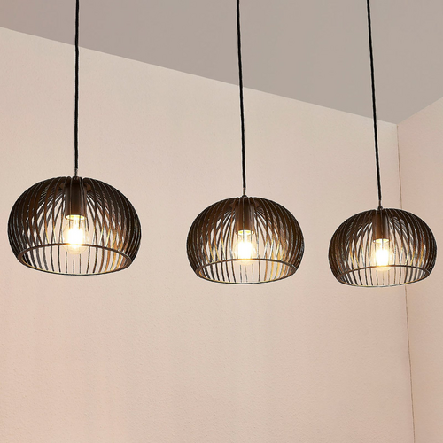 Lindby Pendelleuchte Jusra Hängeleuchte Lampe Leuchte 3 Flg. E27 Metall Schw28 B-Ware