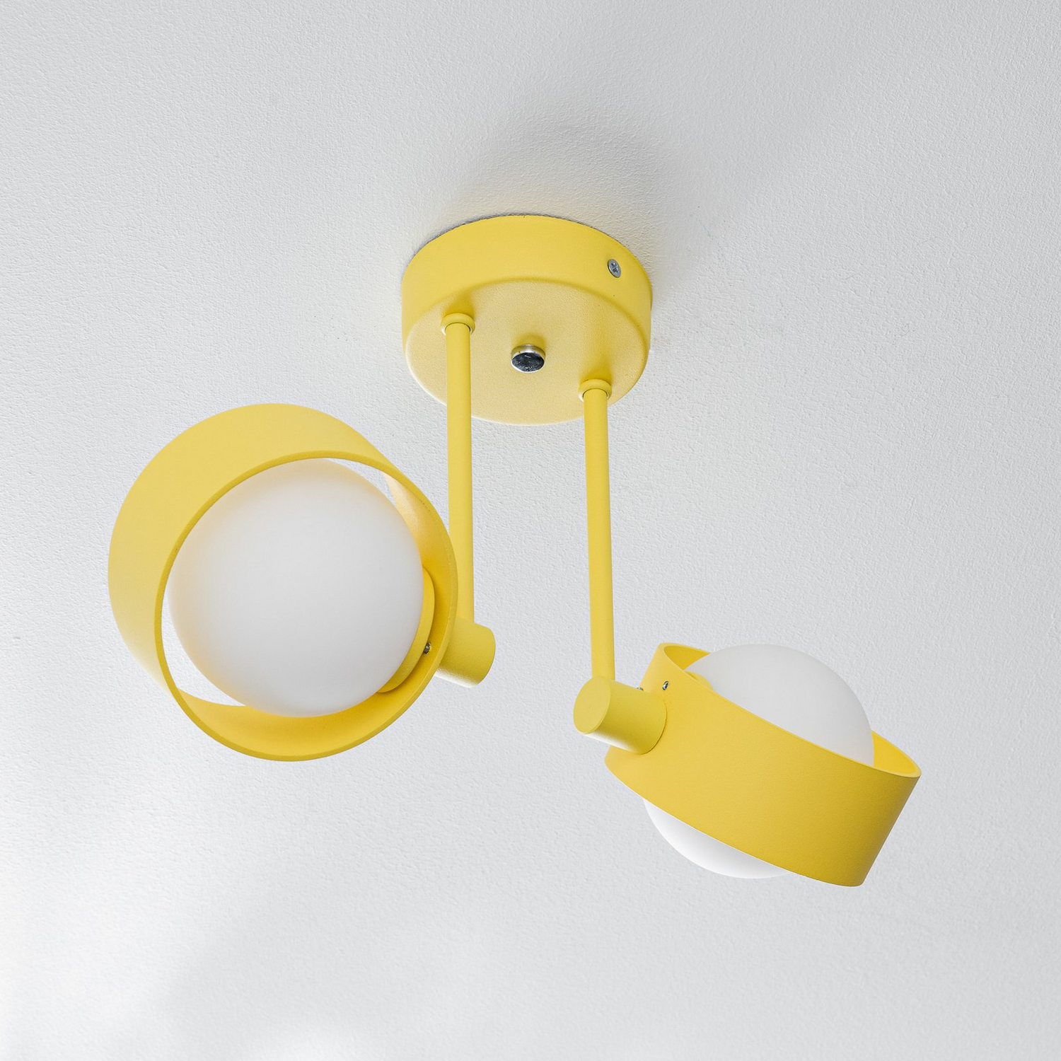 B-Ware Argon Deckenleuchte Mado Deckenlampe Deckenlicht Lampe Stahl Gelb Zweiflammig