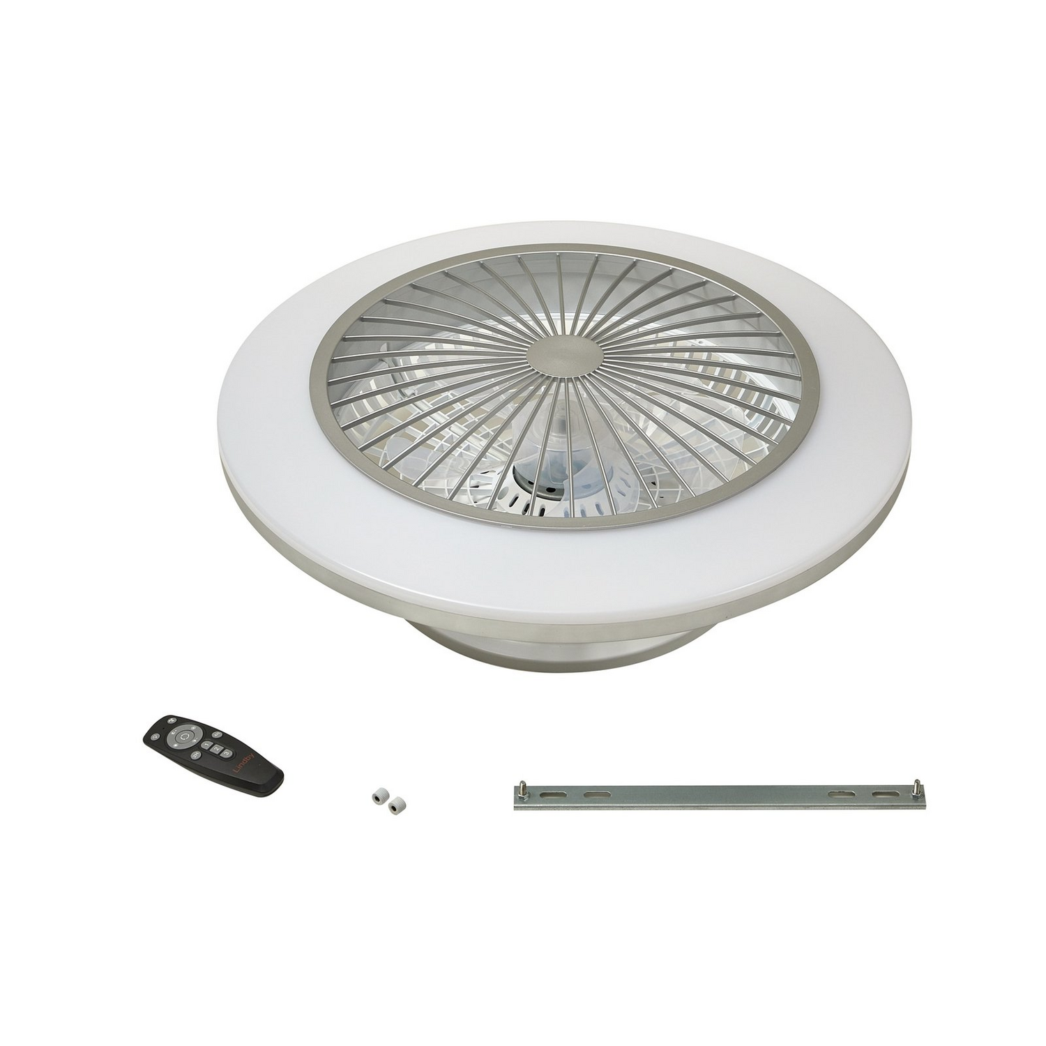 B-Ware Lindby Deckenventilator Ventilator Led Mamuti Silber Fernbedienung Lichtfarbe790