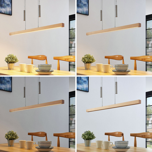 Lucande Led Balkenpendelleuchte Pia Deckenlampe Hängeleuchte Leuchte Buche 25247 B-Ware - 4251096548525