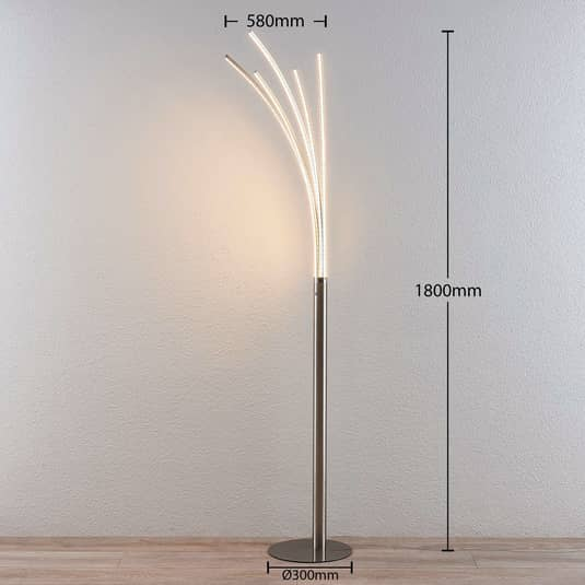 Lindby Mehrarmige LED-Stehleuchte Boba Leseleuchte Stehlampe Lampe Leuchte