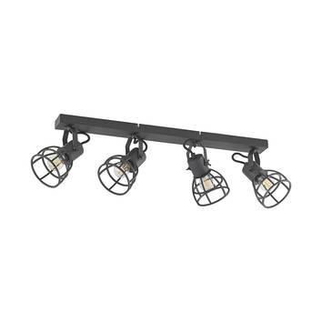 Lindby Flintos Käfig-Strahler Deckenlampe Deckenlicht Leuchte 4-flammig schwarz