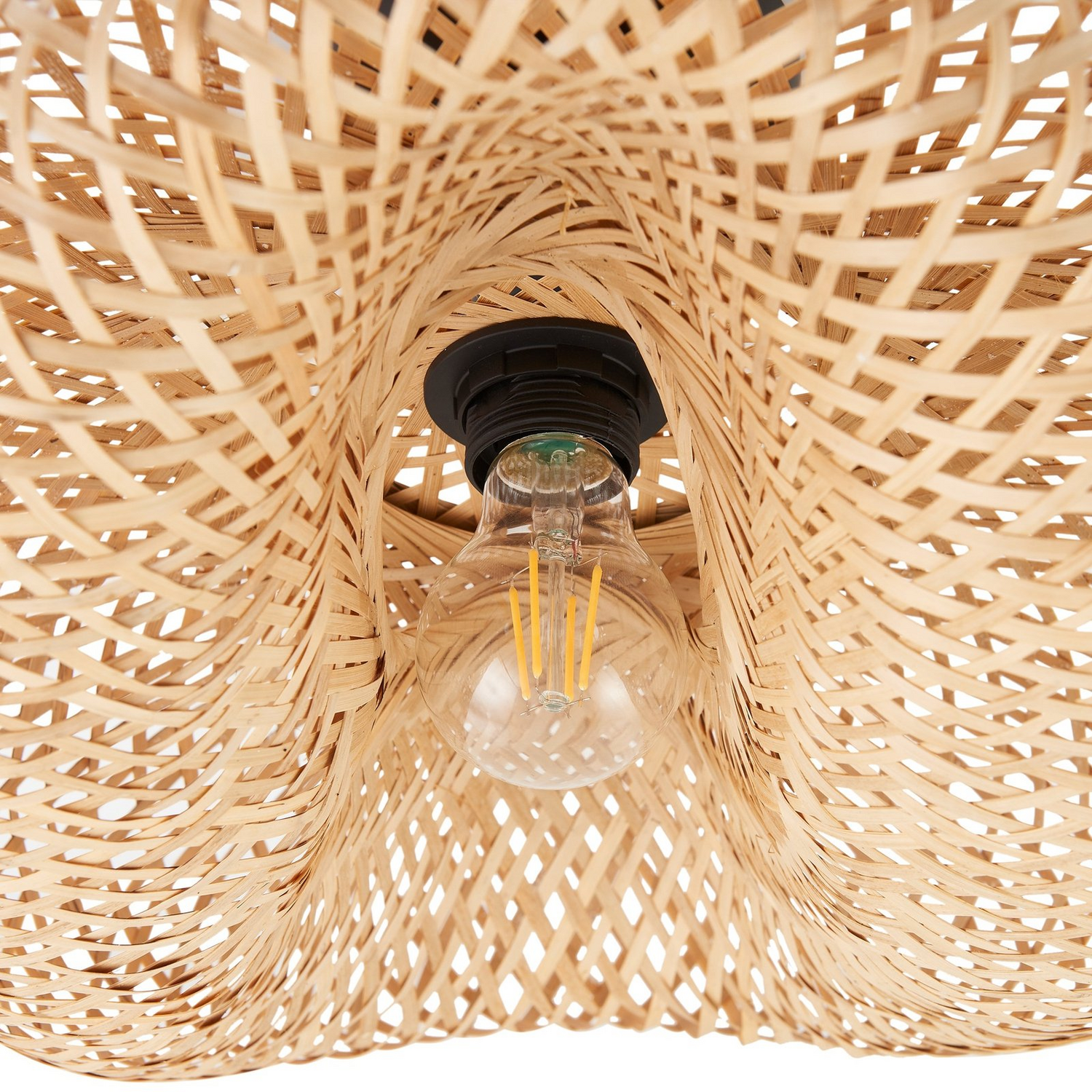 B-Ware Lindby Deckenleuchte Eleane Bambus Natur ø 50 Cm Deckenlampe Lampe Leuchte S467