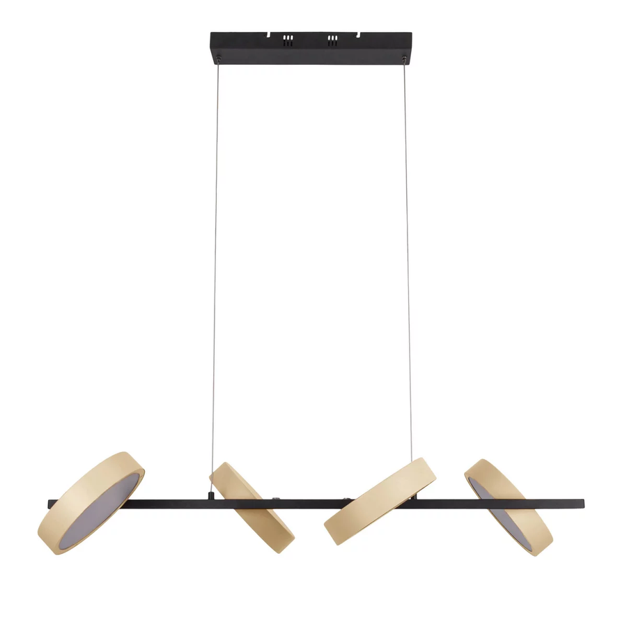 Näve Led Hängelampe Tessa Pendelleuchte Schwarz/Beige 110cm Touchdim Cct 4 Flg. B-Ware - 10037224