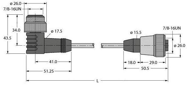 Turck U2709 70 Sensor /Aktor Steckverbinder Steckverbinder Konfektioniert 1 St. B-Ware