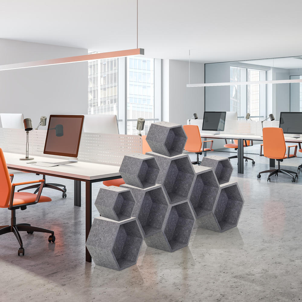 Hjh Office Flexmiut Store S Akustik Trennwand Schallabsorber Pet Grau  B-Ware - 4064323037514
