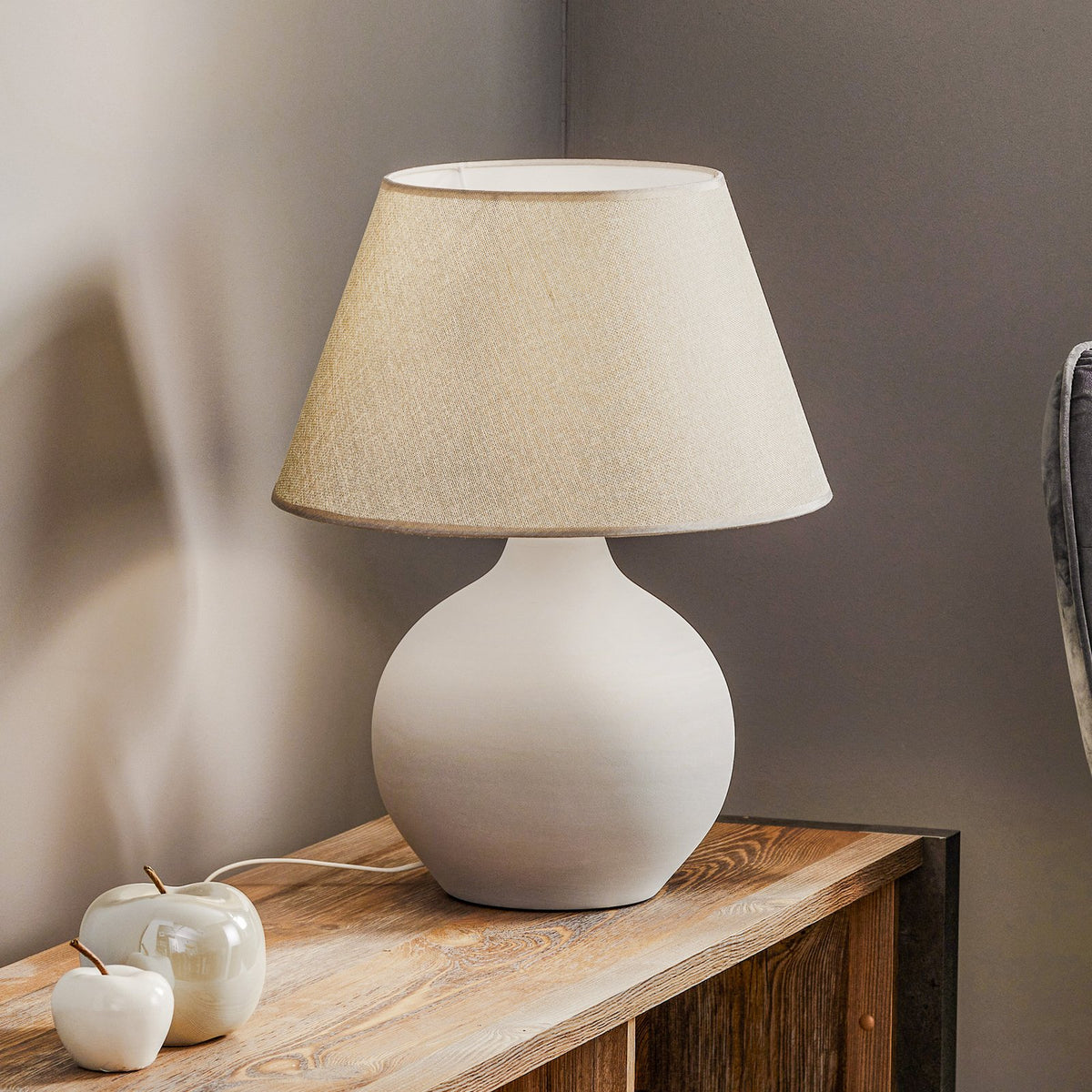 Euluna Tischleuchte Sfera LED Lampe Leuchte grau 53cm Höhe 40cm Durchmesser - 8030626063891