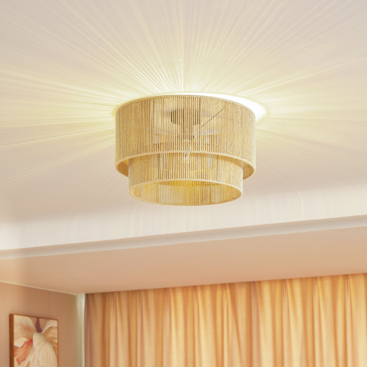 Plafonnier Lindby Anuva de catégorie B, lampe de plafond, luminaire, éclairage de plafond, design 