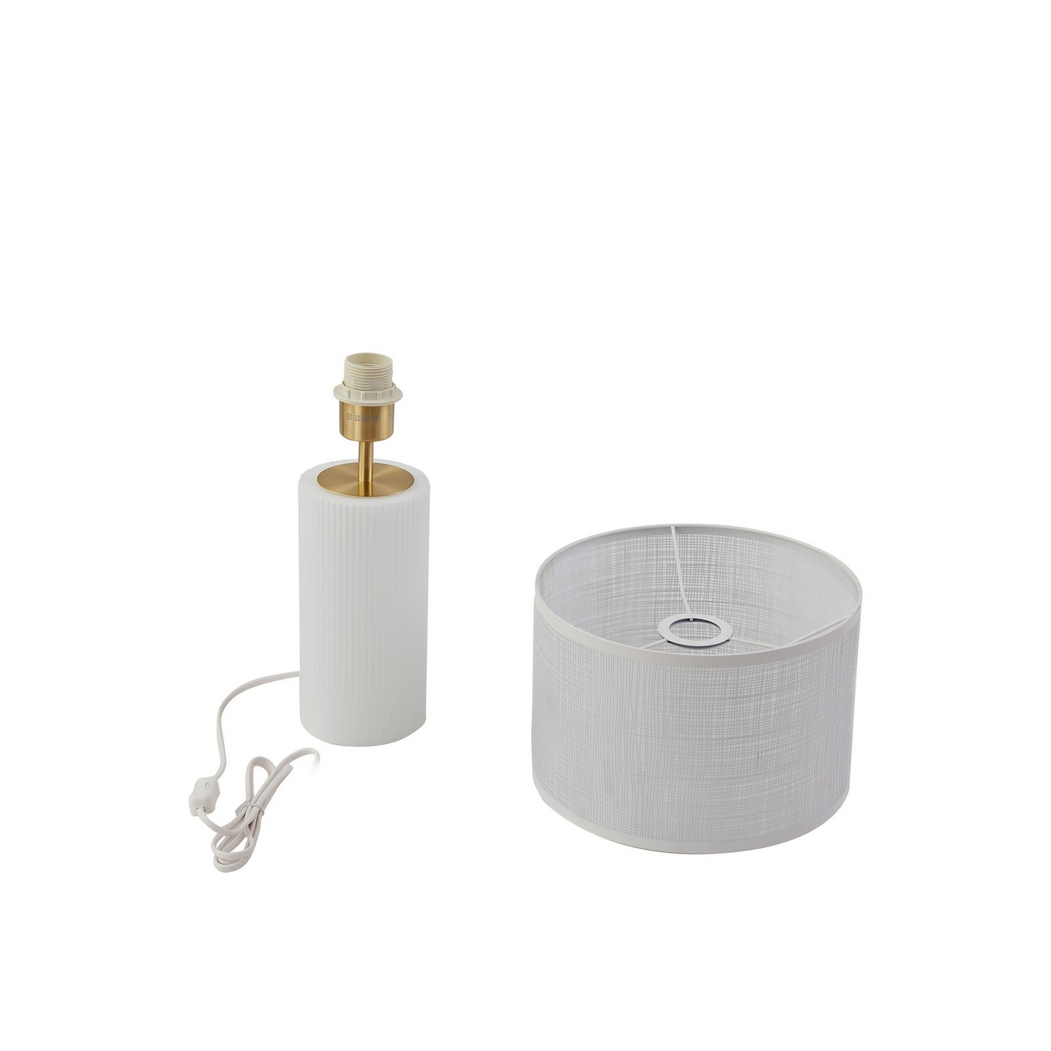 Lindby Tischleuchte Sorscha Weiß Eisen ø 26 Cm Tischlampe Lampe Leuchte Spot361 B-Ware