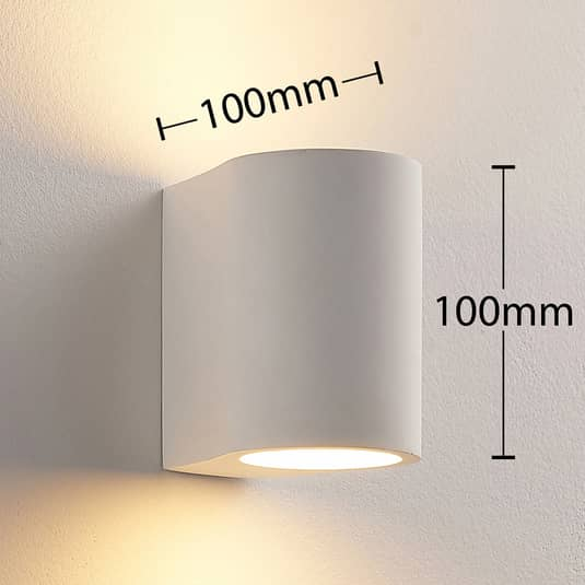B-Ware Lindby Led Wandleuchte Wandlampe Lampe Leuchte Licht Jannes Aus Gips Rund Weiß
