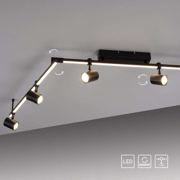 Barik LED-Deckenstrahler Deckenlampe Lampe Leuchte Deckenleuchte schwarz