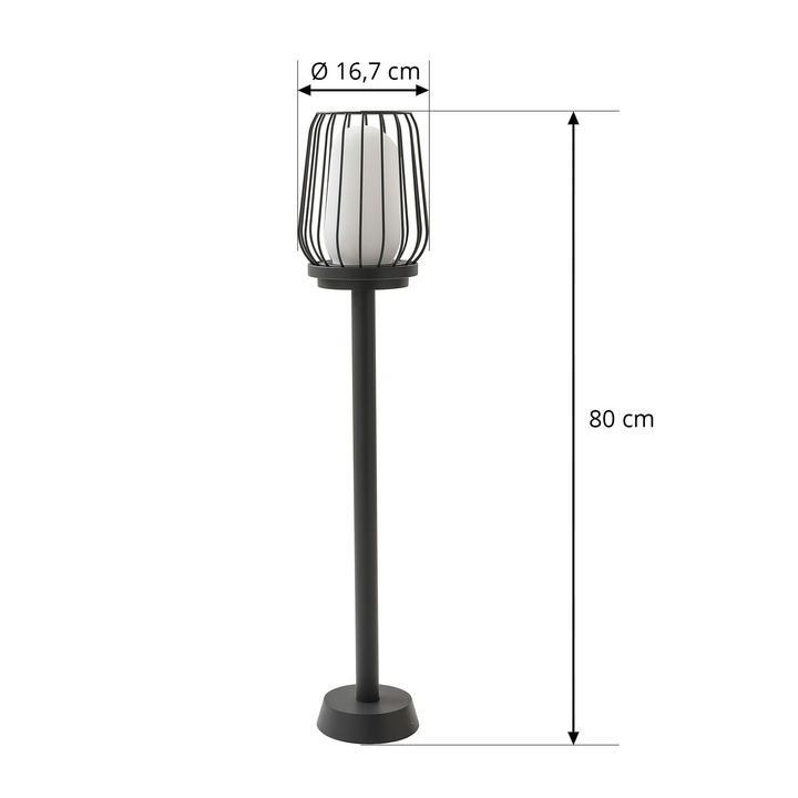 Lucande Wegeleuchte Chandan 80 cm schwarz Aluminium Lampe Leuchte Spot Stehlampe