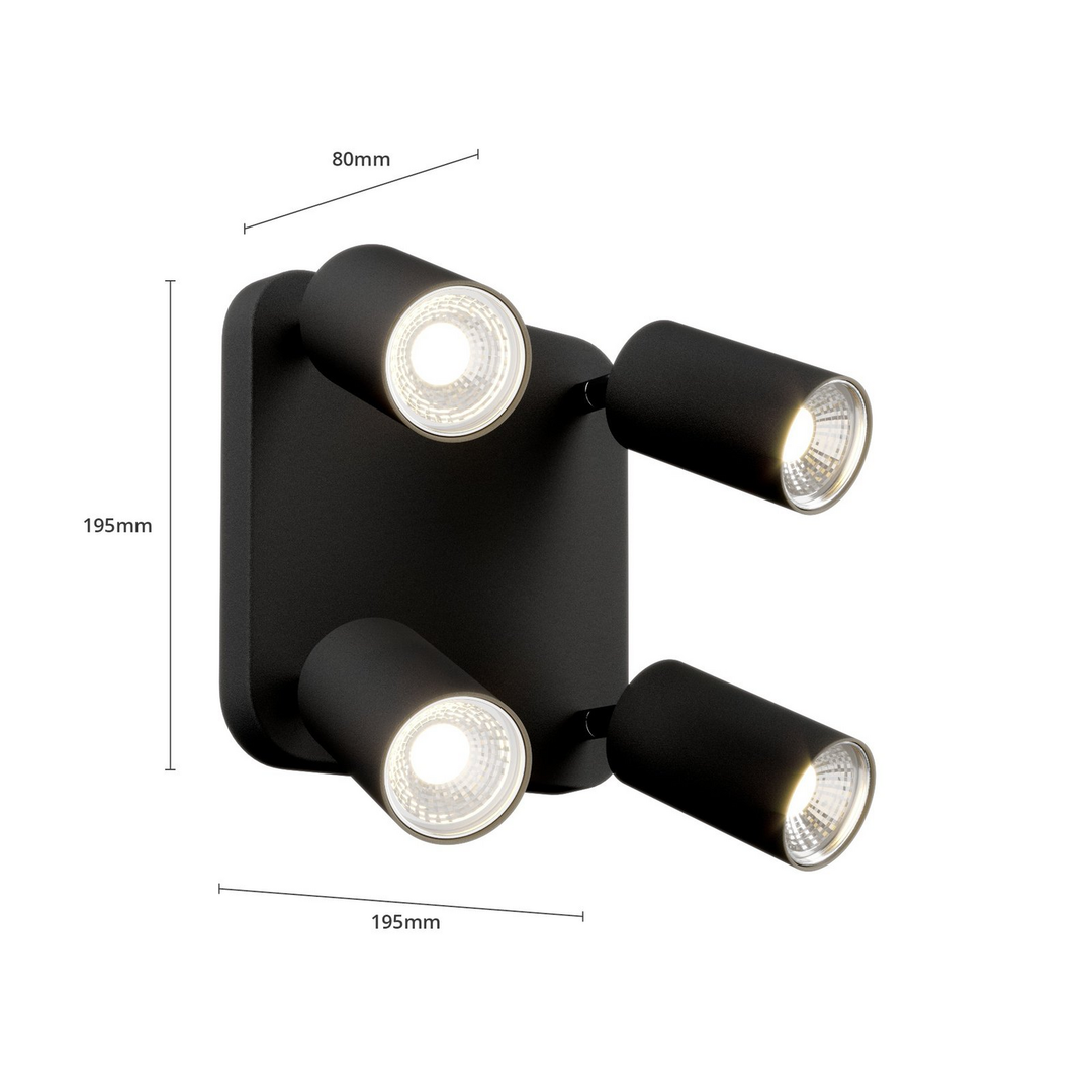 Nowodvorski-Lighting Deckenlampe Eye Spot vierflammig Quadrat schwarz Lampe Spot