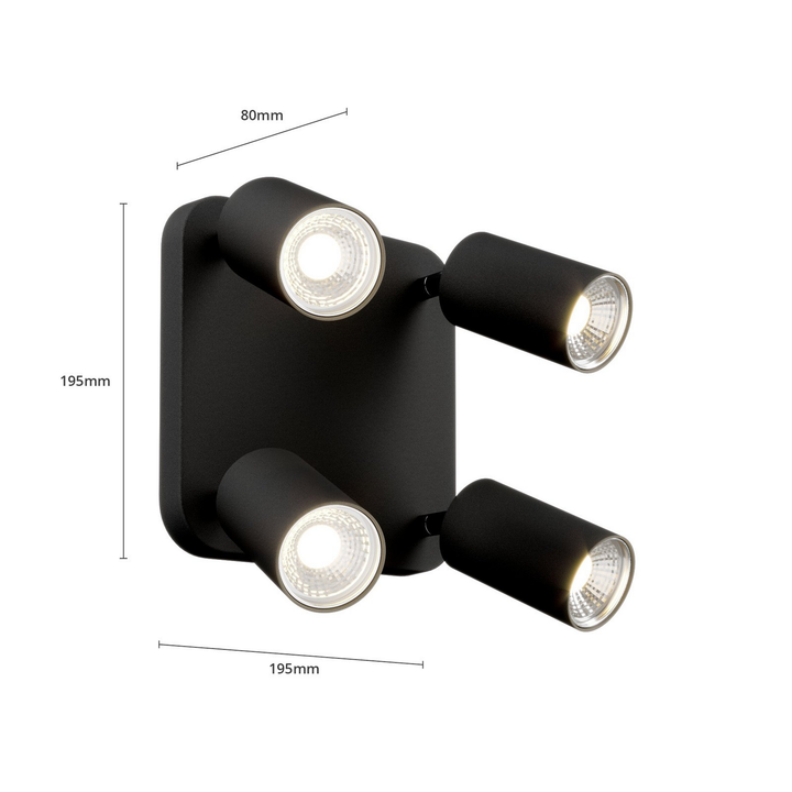 Nowodvorski-Lighting Deckenlampe Eye Spot vierflammig Quadrat schwarz Lampe Spot