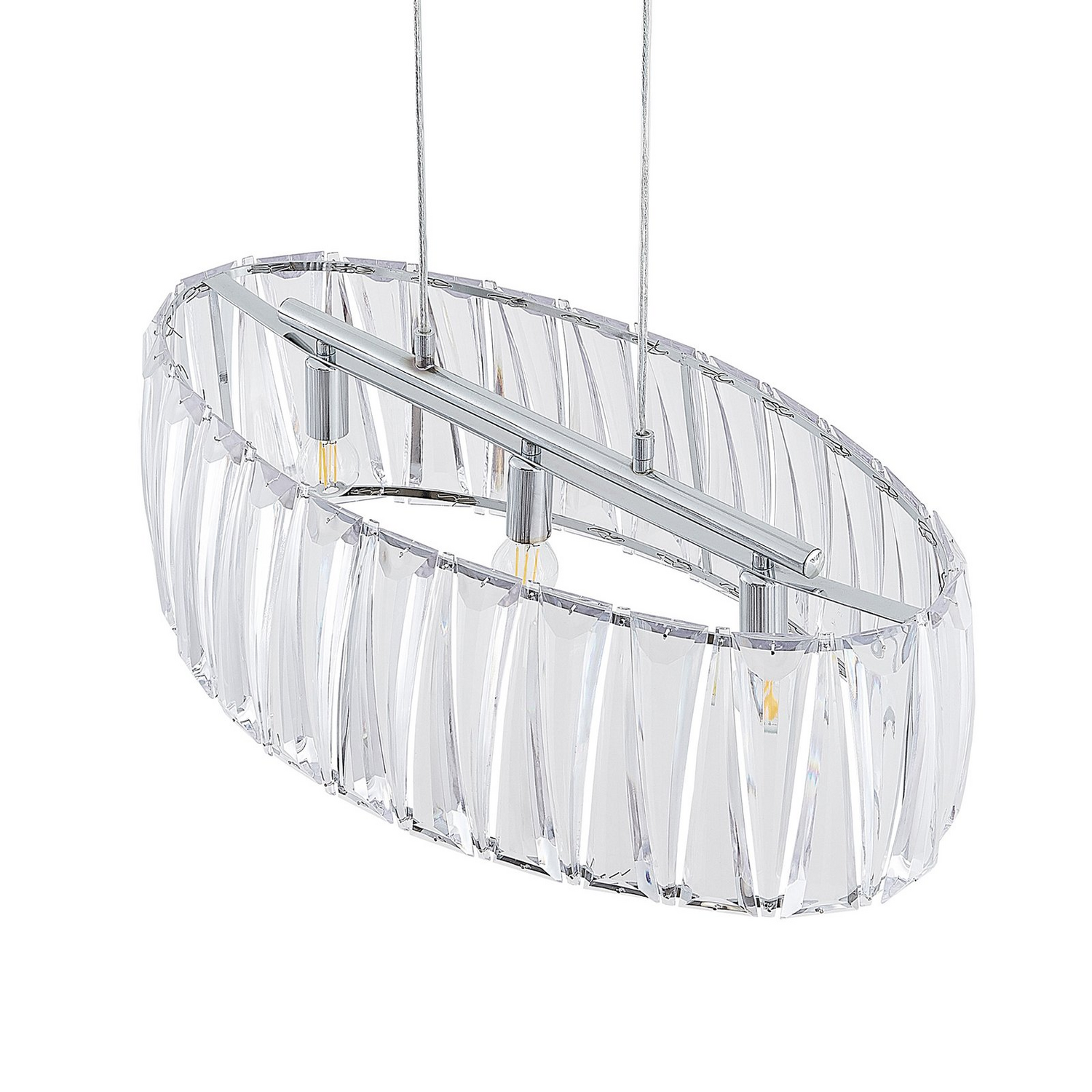 Suspension Lindby Sofia de catégorie B, plafonnier, luminaire décoratif suspendu avec abat-jour ovale en acrylique 19 