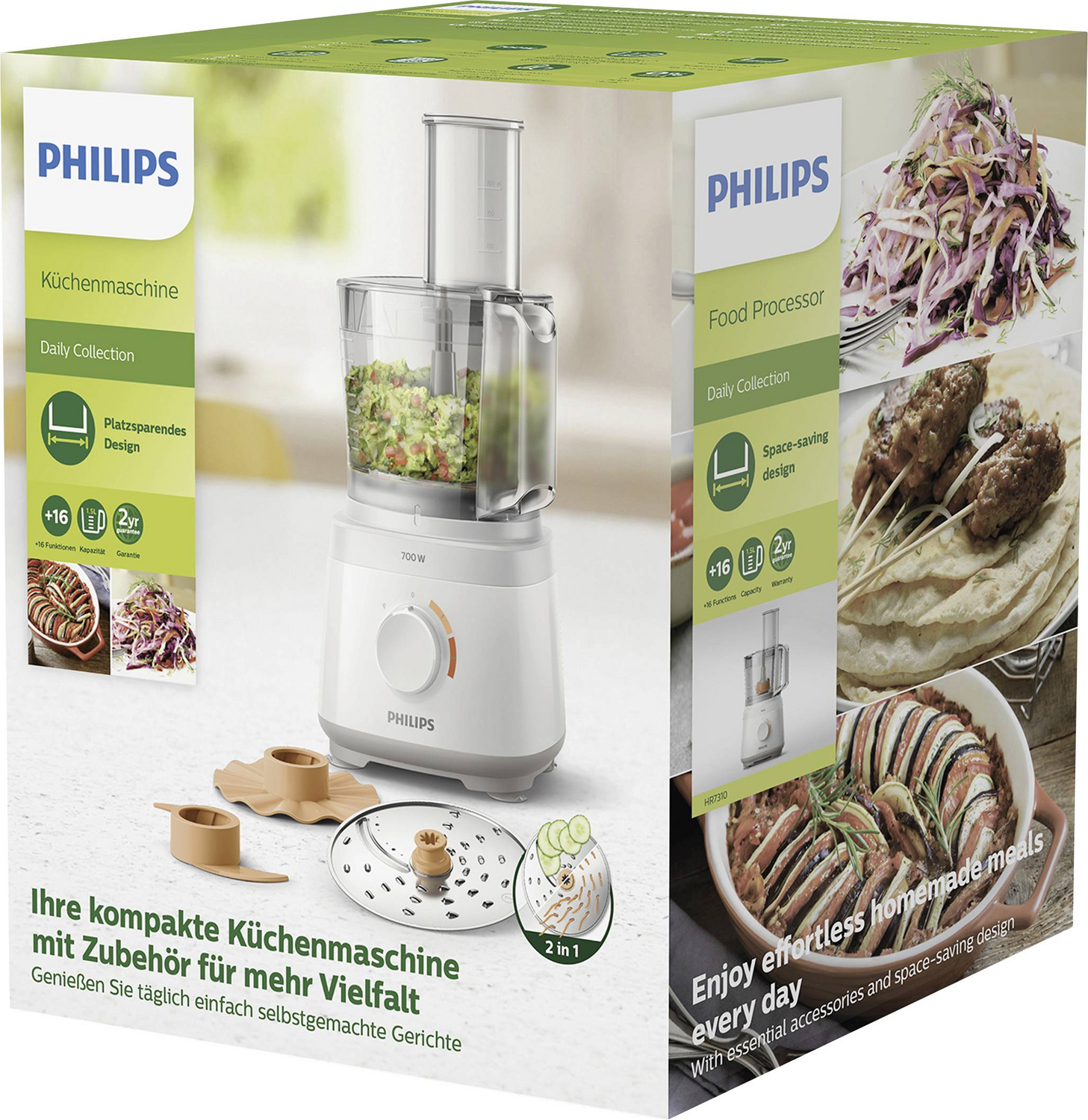 B-Ware Philips Home Hr7310/00 Daily Küchenmaschine Küchenmixer Mixer Küchen Maschine