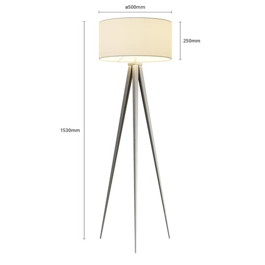 B-Ware Lindby Benik Tripod Stehlampe Lampe Leuchte Stehleuchte E27 Ip20 Weiß Nickel 60 W