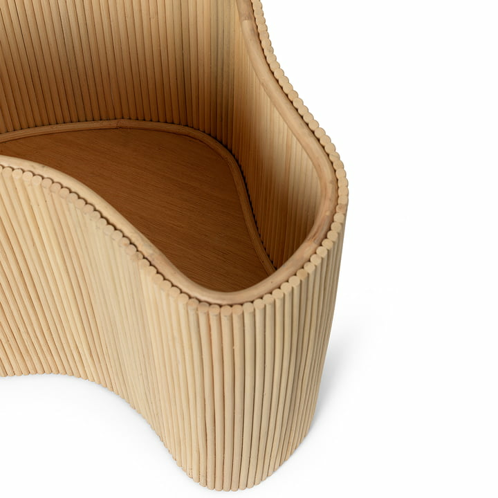 Ferm Living Isola Aufbewahrungstisch Beistelltisch Couchtisch Rattan Mdf Natur B-Ware