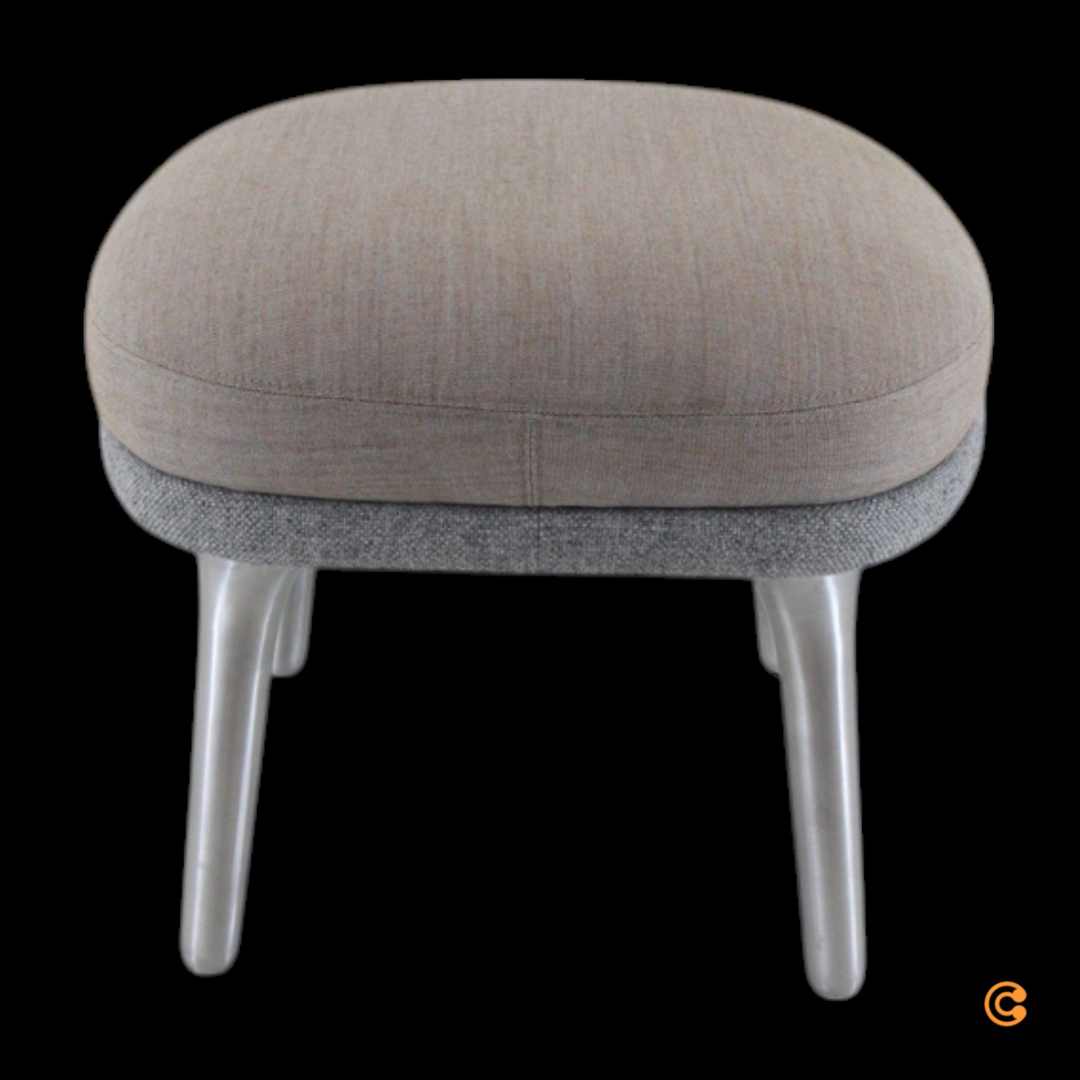 Fritz Hansen Ro JH11 Fußhocker Hocker Fußablage Stoff Füße aus Aluminium